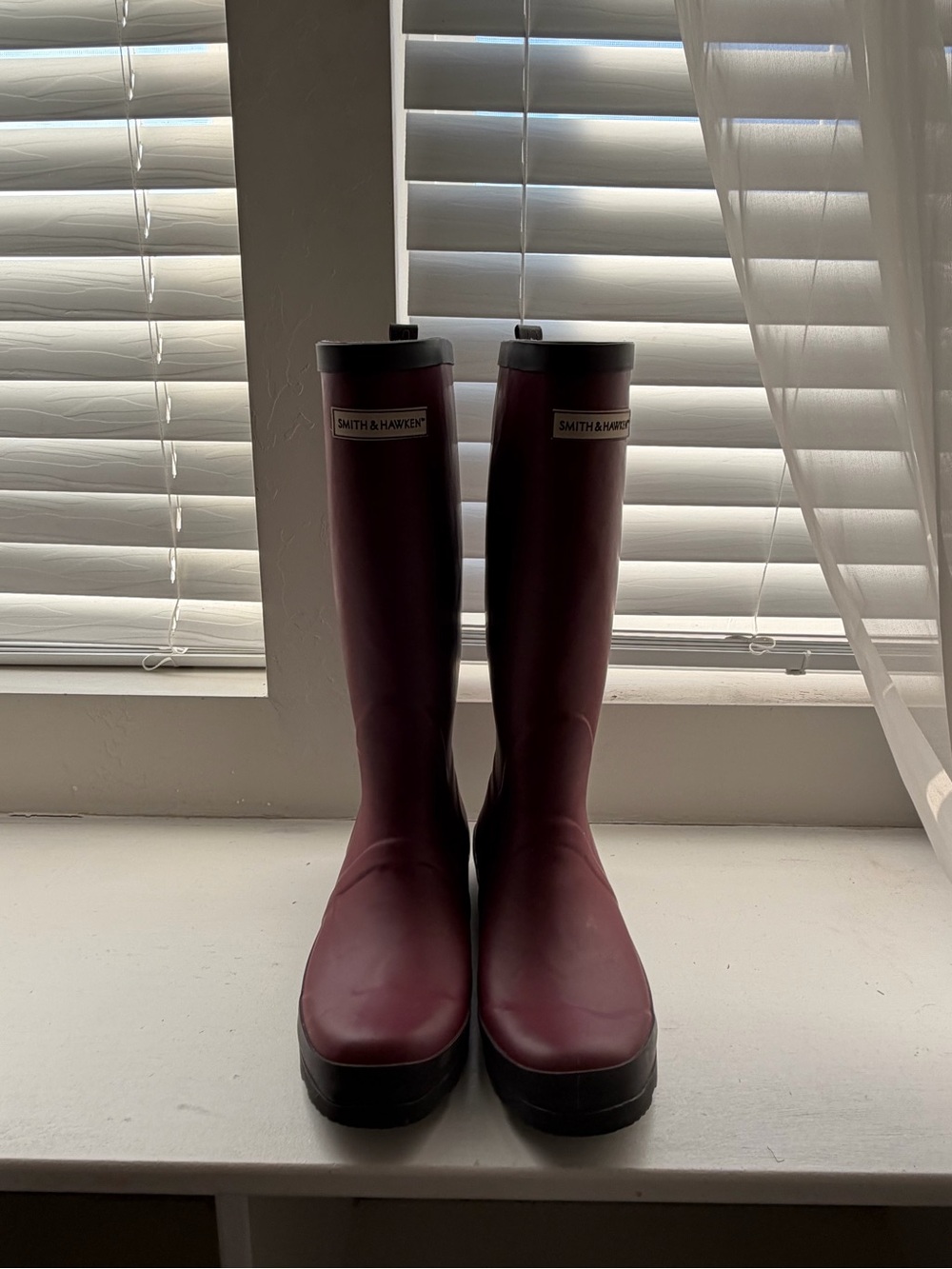 Smith & Hawken Burgundy Knee-High Rain Boots